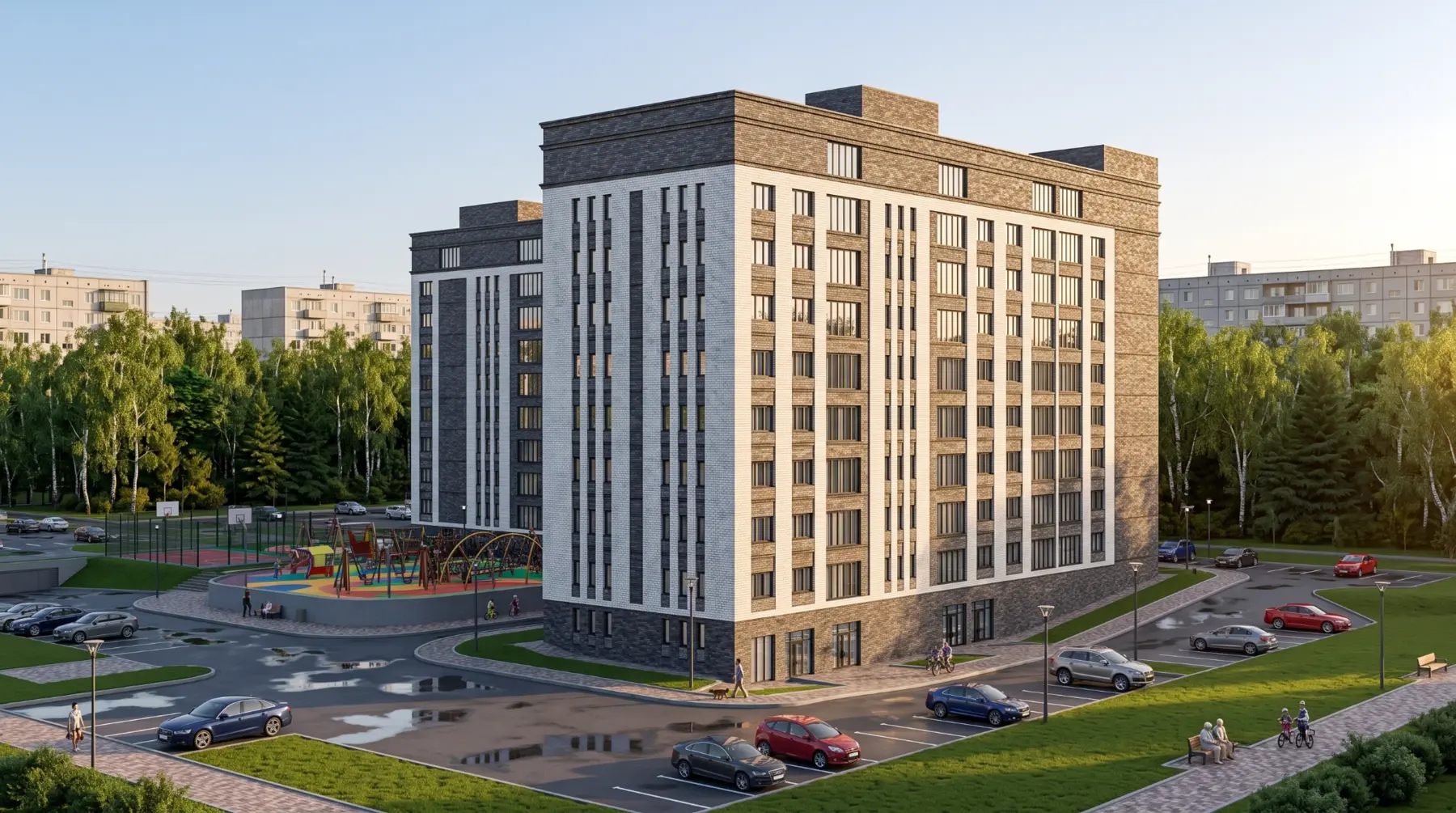 Жилой комплекс со стороны парковки