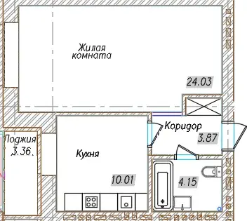 Планировка 1А, блок А