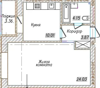 Планировка 1Б, блок А