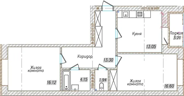 Планировка 2В, блок Б