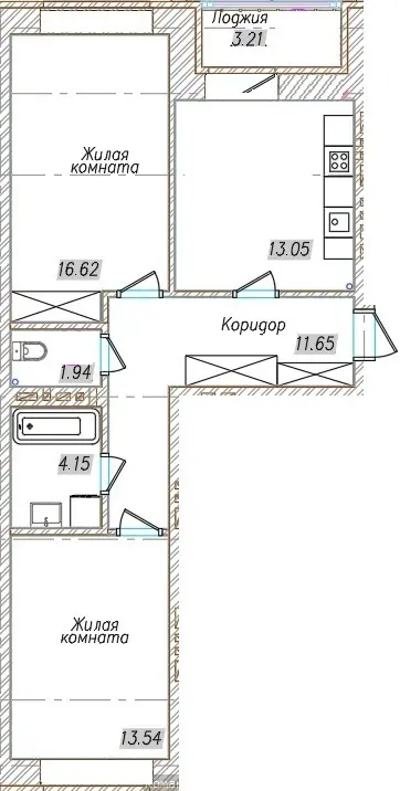 Планировка 2К, блок Г