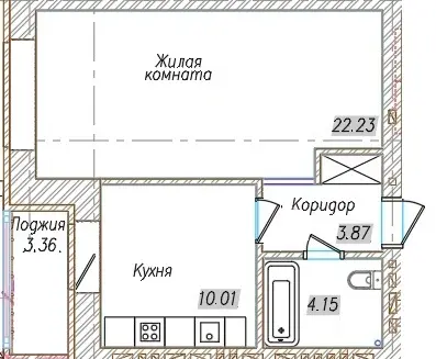 Планировка 1Г, блок В